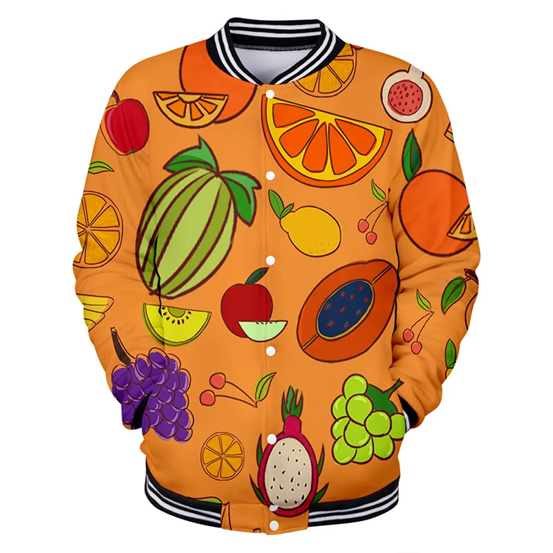 Nieuwe 3d Print Baseball Jacket Coat Fruit Mode Kawaii Mannen Vrouwen Hoodie Sweatshirt Toevallige Lange Mouw 3D Hoodies Jassen Top 4XL