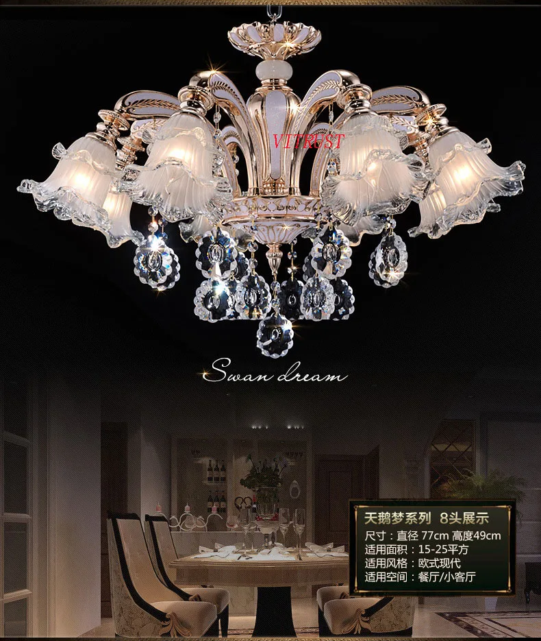 Modern Crystal Chandeliers Lighting lampadario Hanglamp Glass Lighting Fixture Home Led Lampadari Lustres Para Sala De Jantar