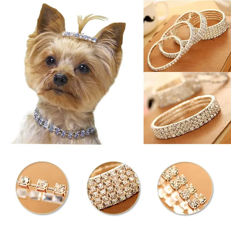 Special Bling Rhinestones Pet Dog Collars Crystal  Cat Fashion Choker Necklaces For Small Dog Collar Perro Pet Accessories