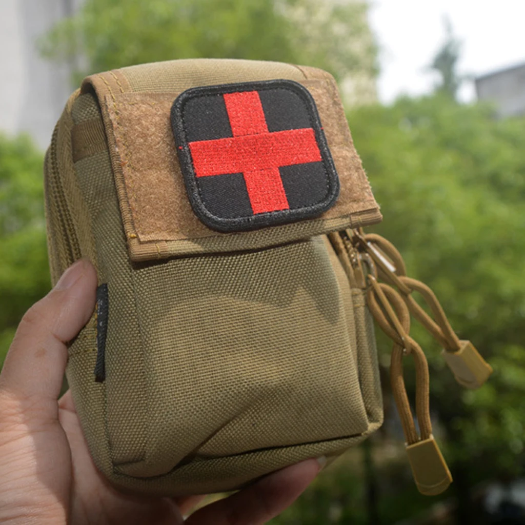 2 x 2 inch Hook & Loop Embroidered Red Cross Medic Patch for Bag Backpack First Aid Kit Pouch