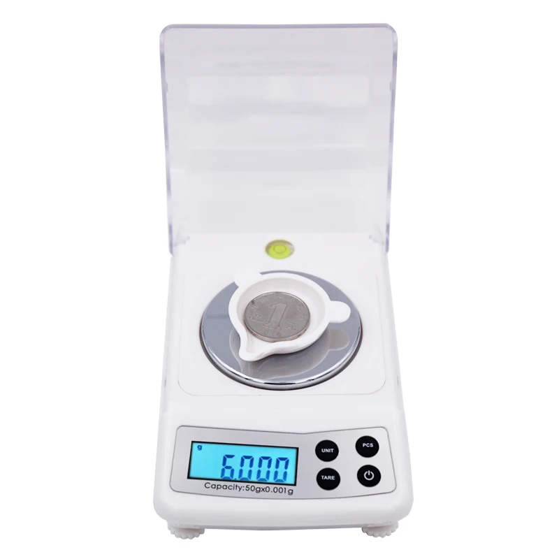 50g 0.001g LCD Digital Jewelry Scales Precision Diamond Laboratory  Balance Medicinal Electronic Gem Carat Weight Counting Scale