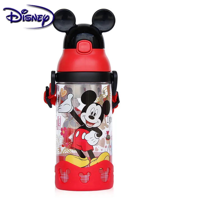 Minnie Mickey Minnie Disney Cups Cartoon Plastic Solid Feeding Student Convenient Outdoor Child Sports Bottle With Straw