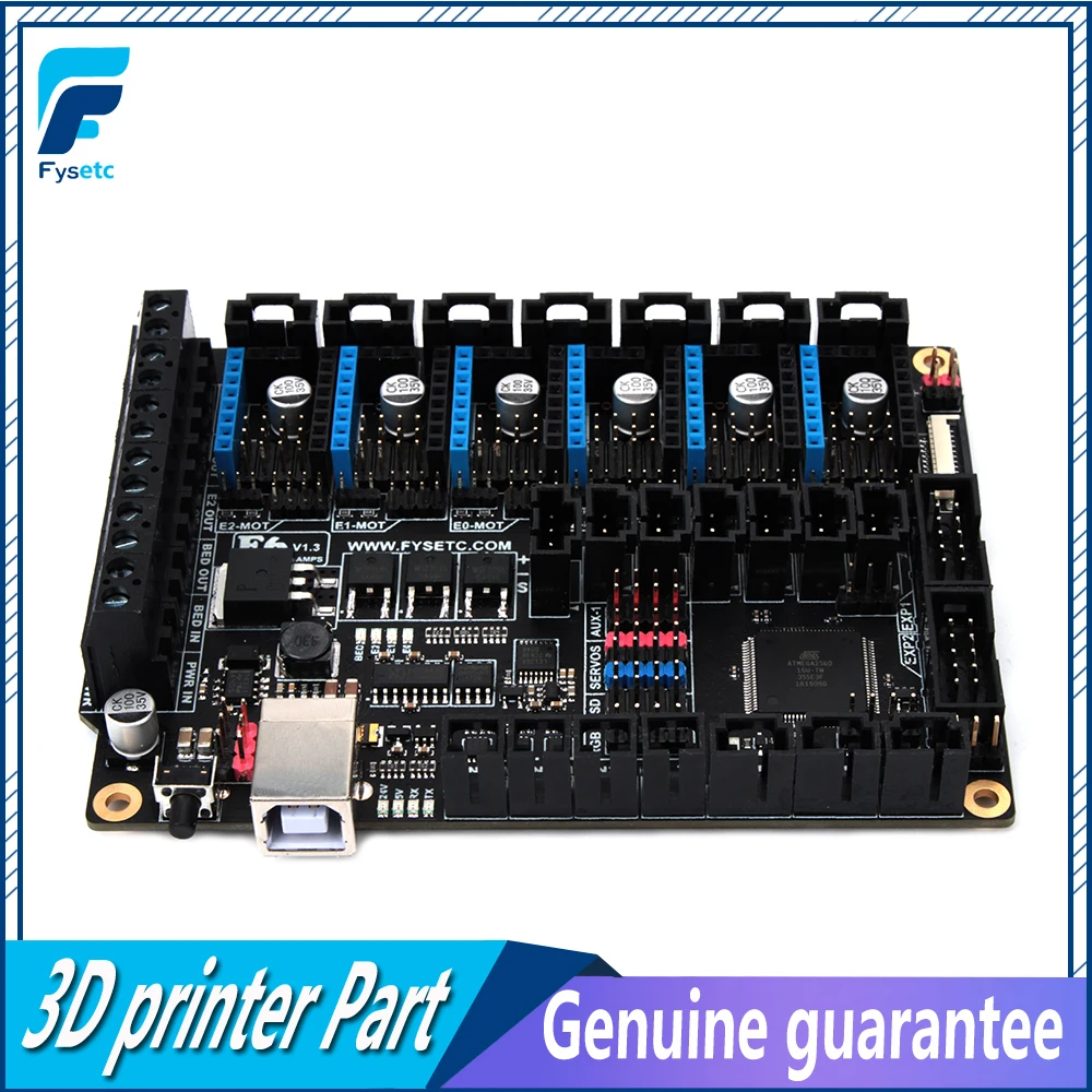 FYSETC F6 V1.3 Board ALL-in-one Electronics Up to 6 Motor Drivers For TMC2130 SPI Free VS SKR  S6 For 3D Printer CNC Ender 3