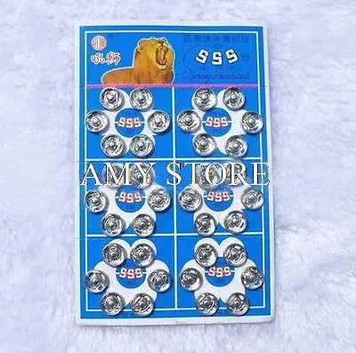 2Set of 36 Metal Snap Button,3/8" 10mm Silver Snap Fasteners Buttons,Press Stud