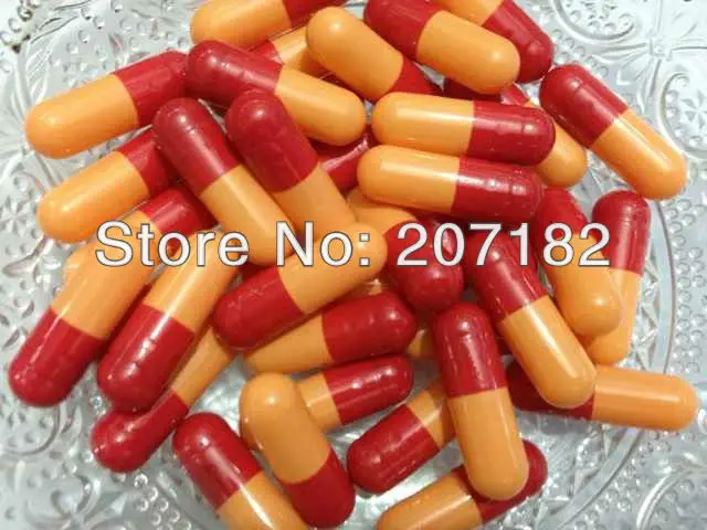 

(10,000pcs/pack) Size 0# Red/Jade Color Gelatin Capsule, Empty Capsule---Separated & Joined Available
