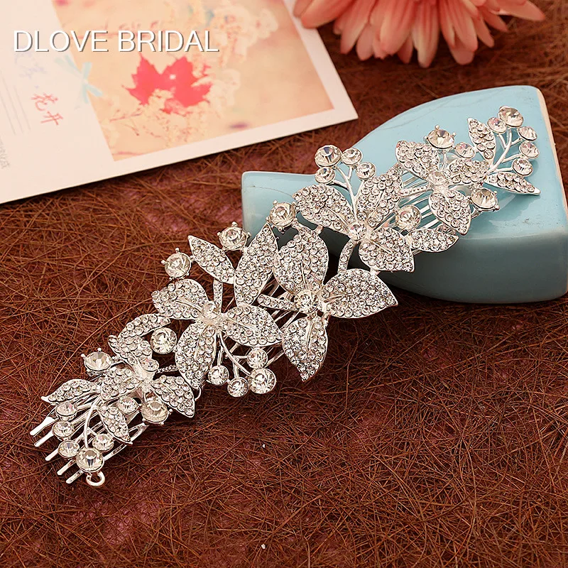 Peine de cristal Floral para el pelo, accesorios joyas cabello para fiesta de boda, novia, alta calidad, nuevo diseño