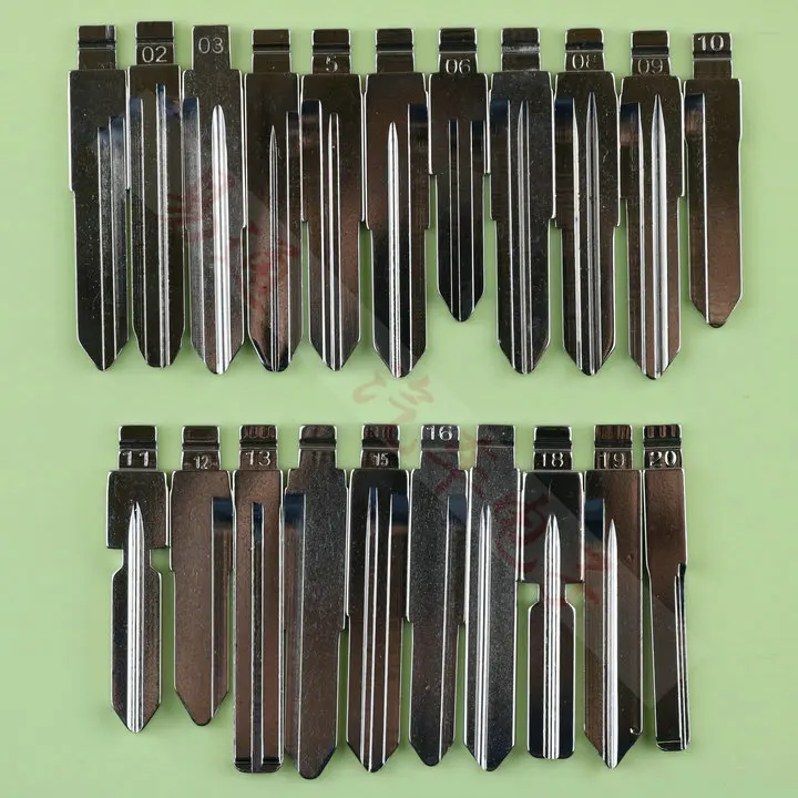 

24Pcs/Lot Folding key blade Full Types Car key embryo replacing the key head Remote Key Blade Middle Slot NO 01-20