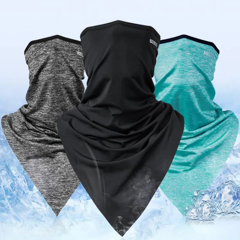 Rockbros Triangle Sport Scarves Ice Fabric Hiking Scarves Breathable Fishing Cycling Bandanas Face Mask Camping Ruining Headband