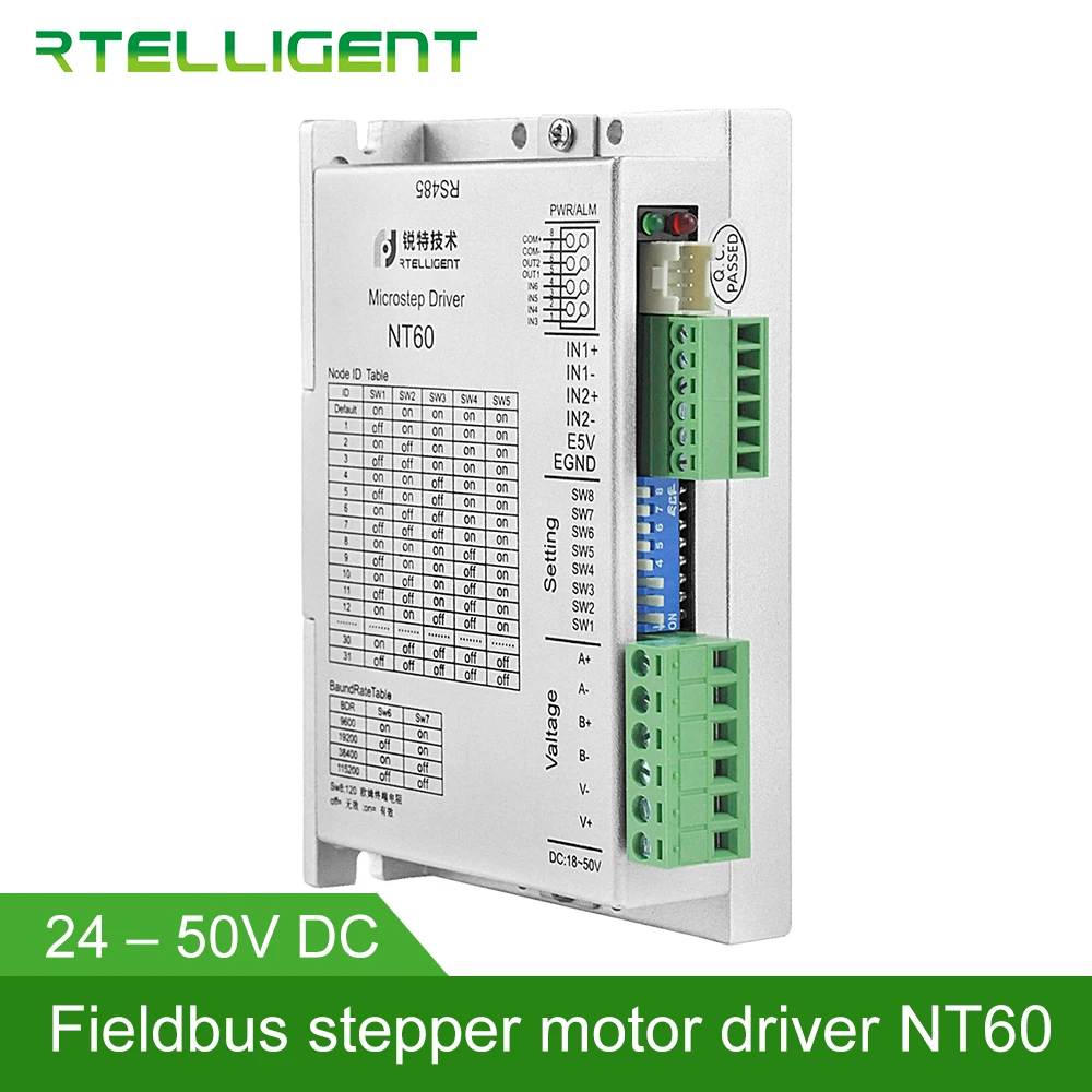 Rtelligent 2 3 fazy Nema 23 24 NT60 RS485 sterownik silnika krokowego przez sieć RS485 Modbus RTU dla otwartej pętli i pętla zamknięta