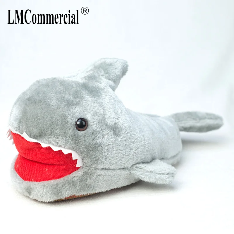 shark fur slippers Unisex Cute Funny shoes Winter new cute cartoon women slippers thickened warm indoor house adult girl ahoes