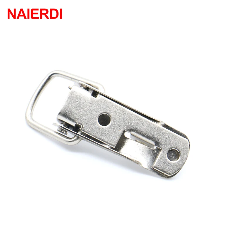 NAIERDI-J106 Cabinet Box Locks Spring Loaded Latch Catch Toggle 27*63 Iron Hasps For Sliding Door Window Furniture Hardware