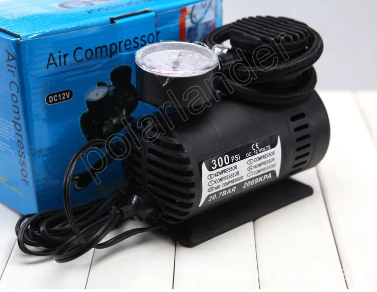 12V Portable 300 PSI PSI Car Pump Air Compressor Tire Inflator auto pump with 3 Pneumatic Nozzle