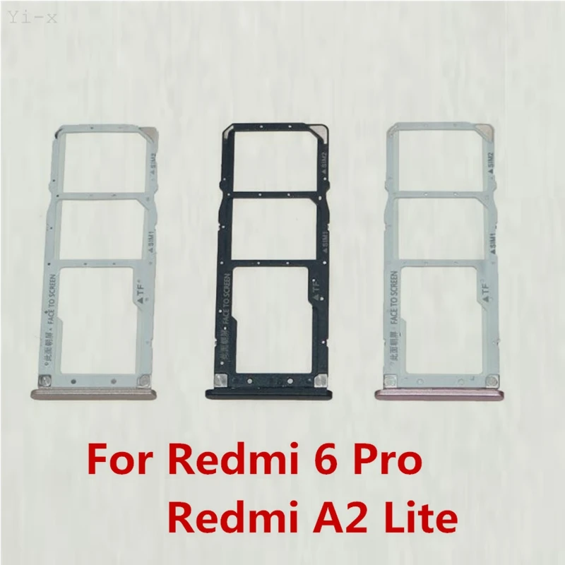 50pcs/lot SIM Card Tray Micro SD Card Tray Holder Slot Reader Slot Adapter For Xiaomi Redmi 6 Pro/ Redmi A2 Lite