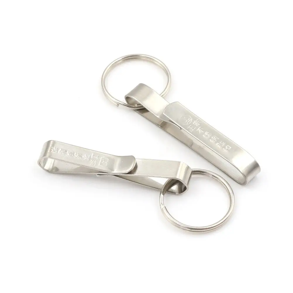 1PC Anti-lost Stainless Steel Detachable Keychain Waist Belt Clip  Buckle Hanging Key Ring Holder