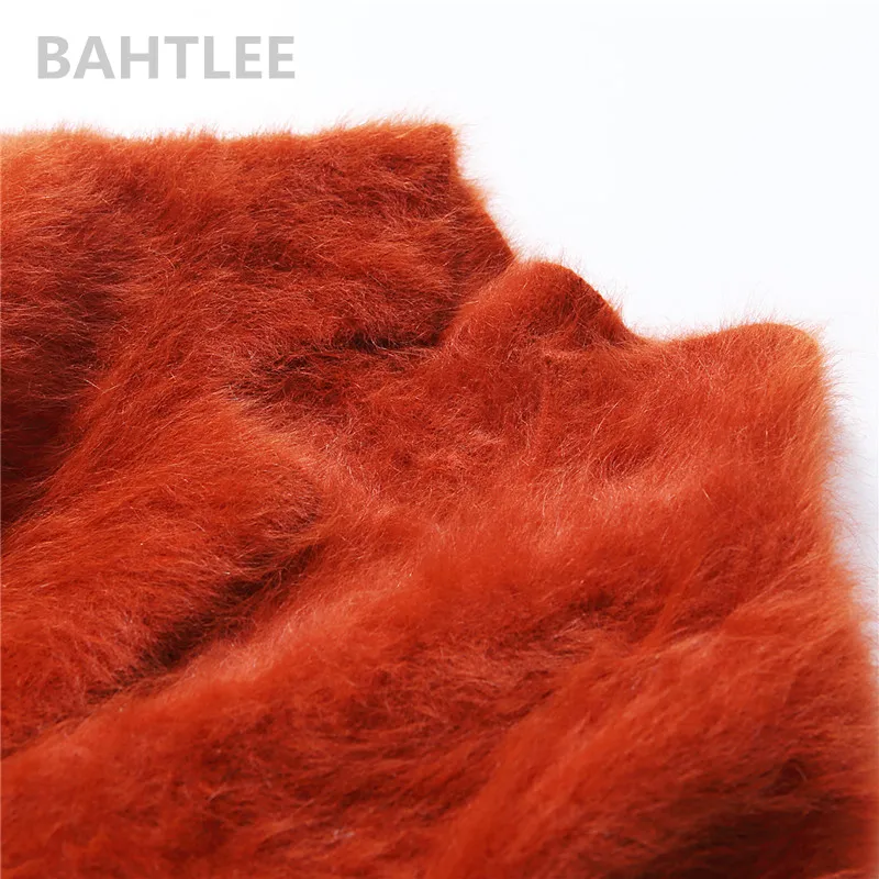 BAHTLEE-Women\'s Long Winter Sweater, Angora Rabbit Cardigans, Loose Fashion, Pearl Button Pocket, Very Thick, Keep Warm