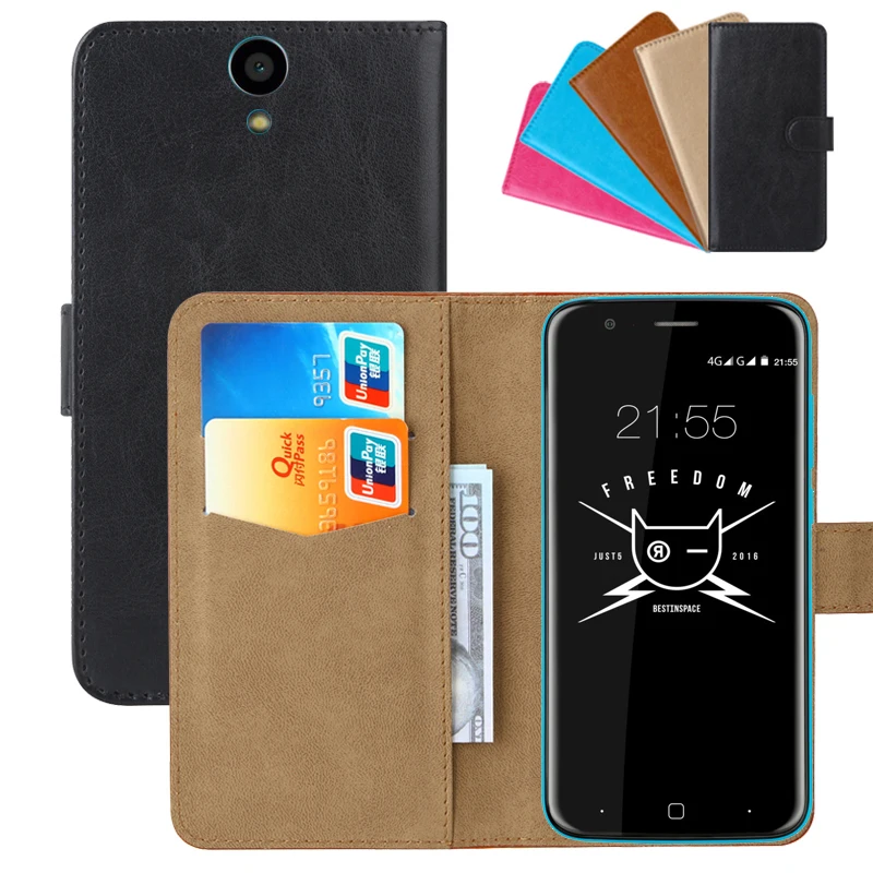 Luxury Wallet Case For Just5 Freedom PU Leather Retro Flip Cover Magnetic Fashion Cases Strap