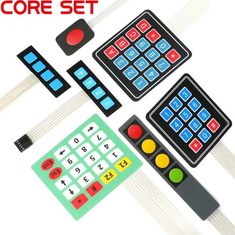 1*2 3 4 5 przycisk klucza przełącznik membranowy 3*4 4X5 matrycy Array klawiatura 1X6 klawiatura z sterowanie LED Panel Pad DIY zestaw do Arduino