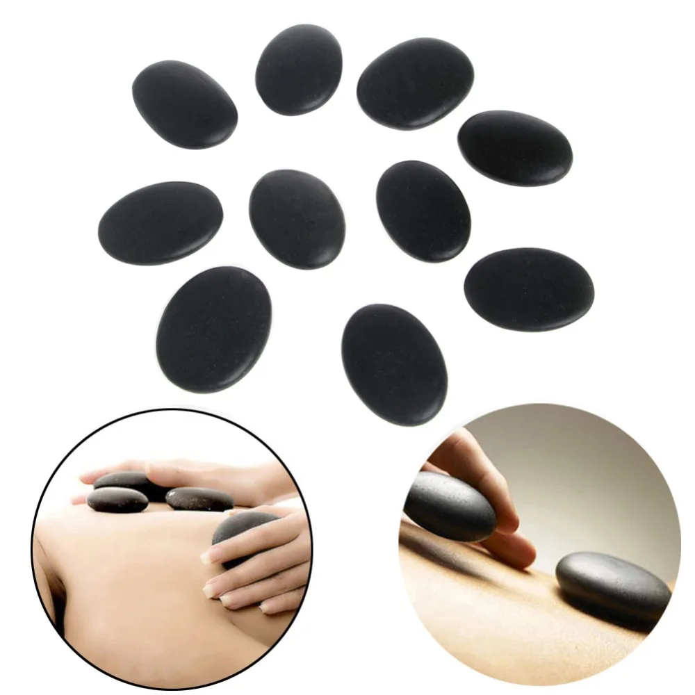 10PCS Spa Rock Basalt Stone Beauty Stones Massage Lava Natural Stone Hot!