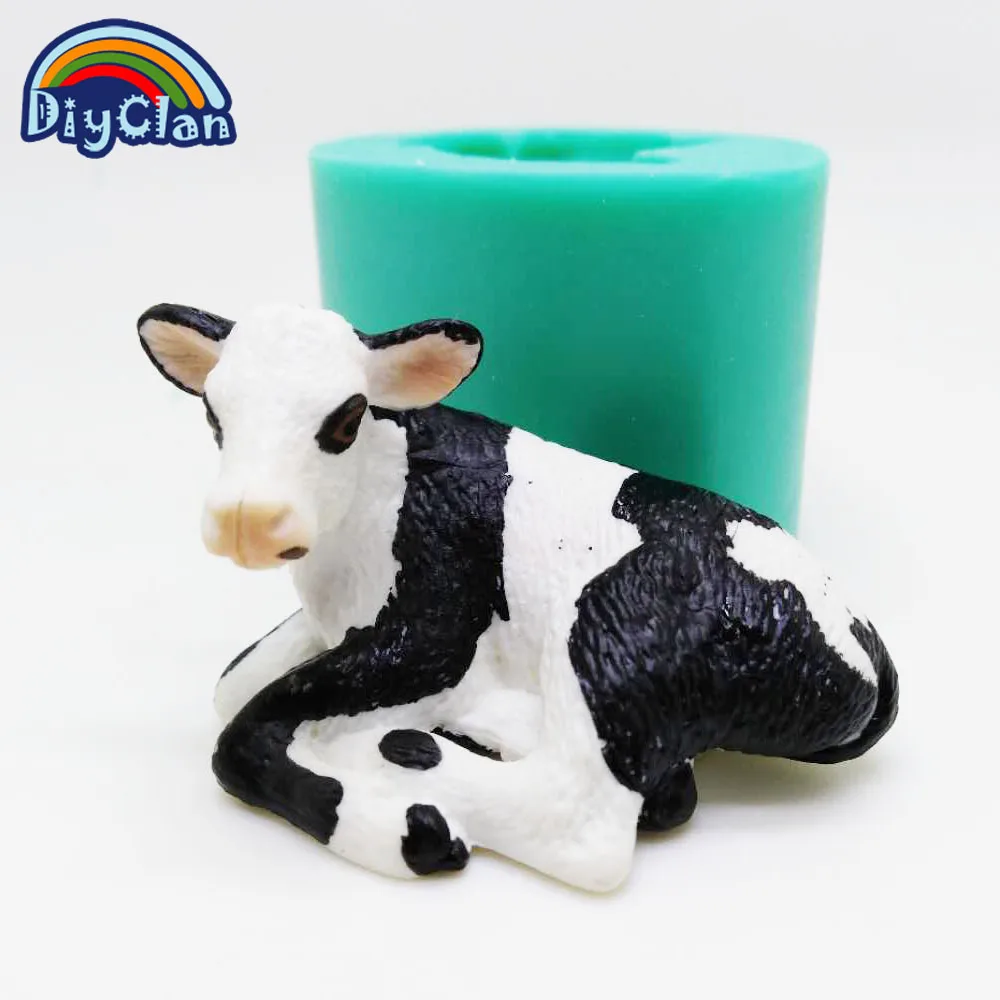 Cow Calf Silicone chocolate Mold Animal Cake Decorating Tools Dairy Cow Candle Making Modeling Clay Chocolate Mould S0523NN