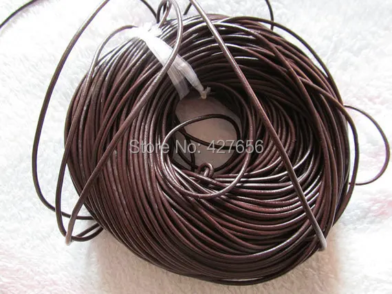 50Yds 3mm Black/Brown Genuine Leather Cords String Rope,Jewelry Beading String, For Bracelet & Necklace,DIY Jewelry Accessory