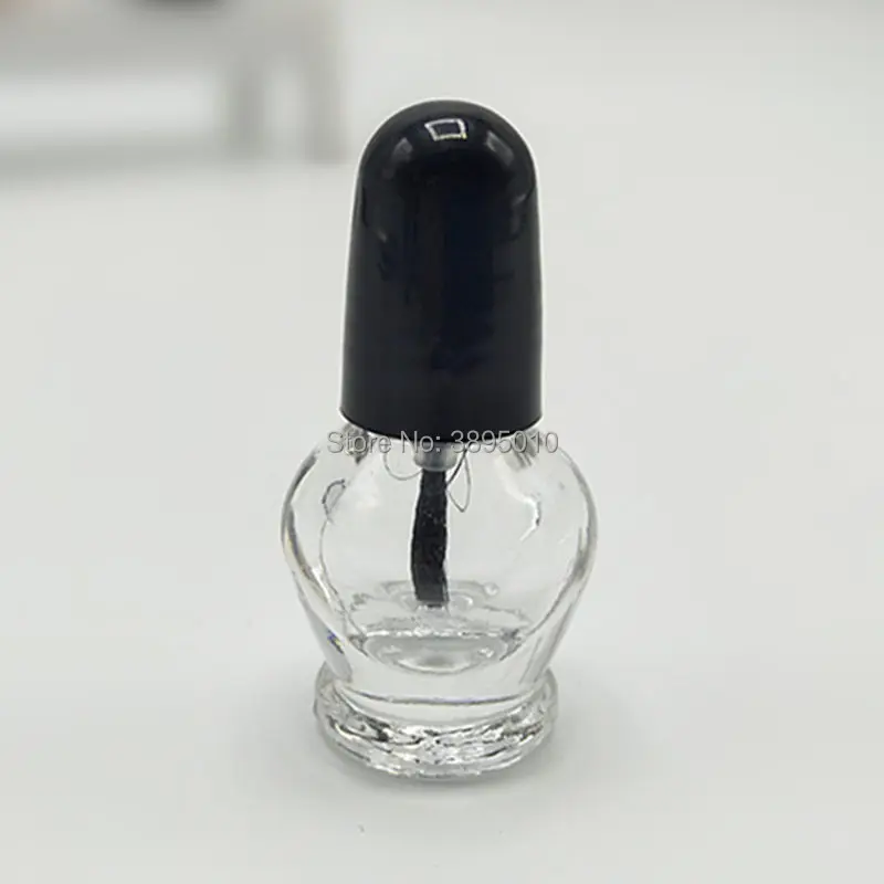 3ml Empty Nail Polish Bottle with Brush Lid, Transparent Glass Nail Oil Package, Nail Art Lacquer Containers F988