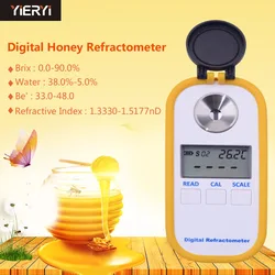 yieryi DR301 Digital Honey Refractometer 4 in 1 Brix/Water/Be'/Refractive Index