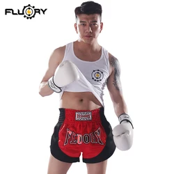 Pantaloncini con toppe ricamate retrò fluory 100% poliestere pantaloni da allenamento unisex mma boxing trunks