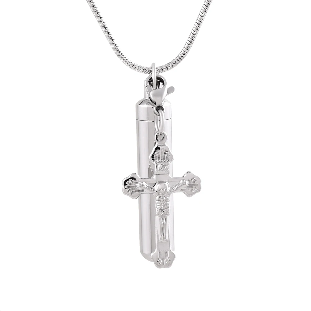 Promotional Multi-design Cylinder Tube With Charms Cremation Pendant Urn Necklace for Ashes Keepsake Cremation Jewelry Urns