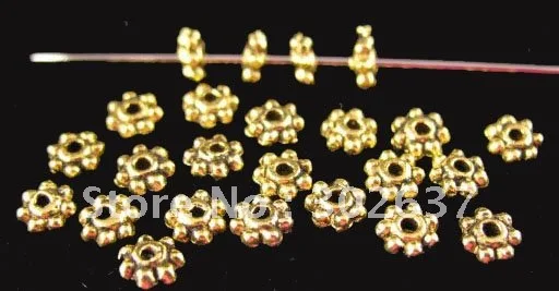 FREE SHIPPING 4000pcs Antiqued gold daisy spacer beads A1022G