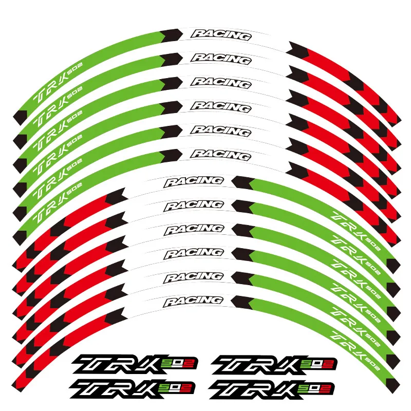 New Motorcycle Front&Rear Edge Outer Rim Sticker Wheel Decals Reflective Waterproof  Stickers For Benelli TRK 502