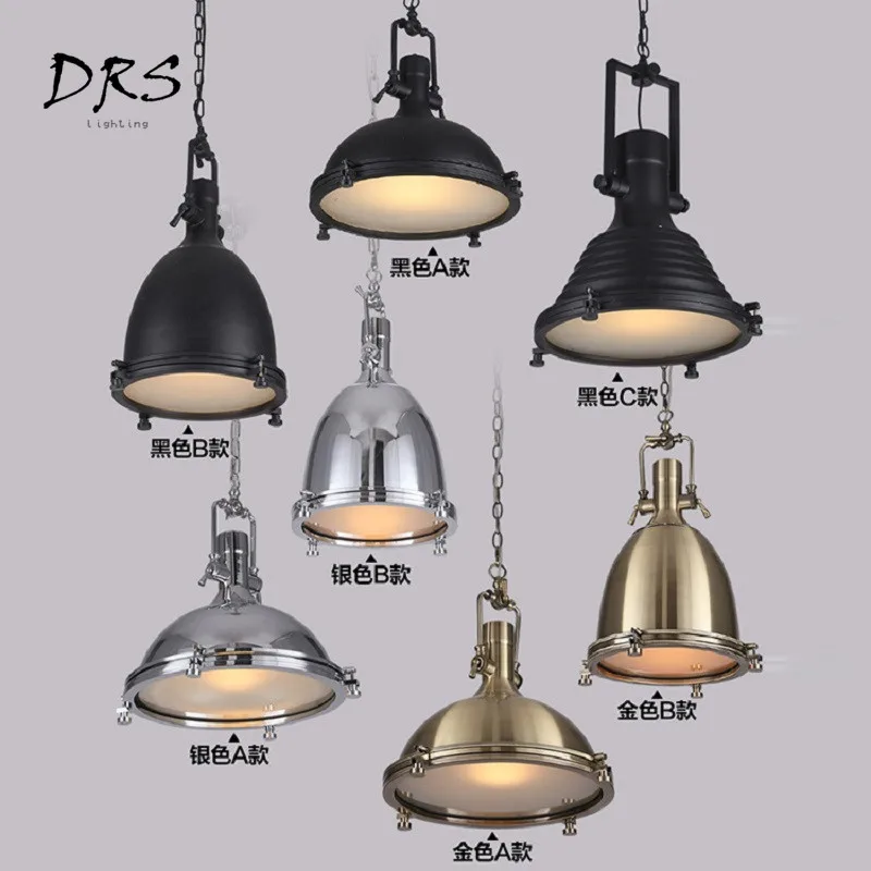 

New Loft Pendant Light Industrial Style Metal Pendant Lights /Restaurant Light Retro Lamparas Colgantes Black and Amer Luminaire