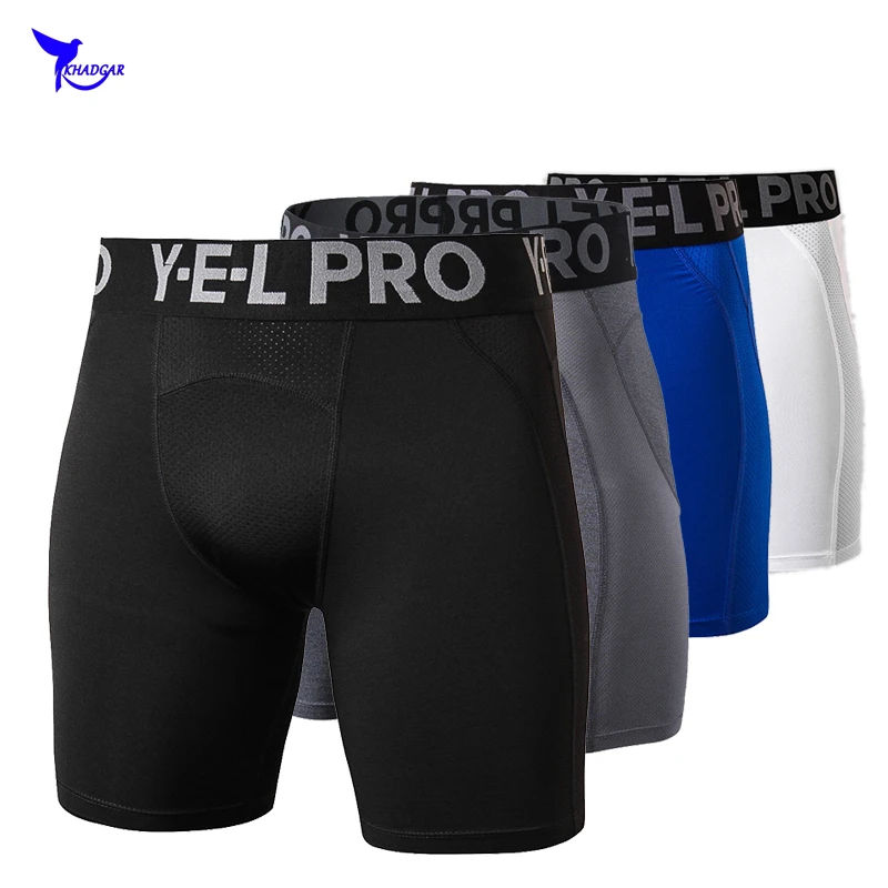 2019 Gym Fitness Sport Shorts Mens Compression Running Tights Patchwork Crossfit Jogging Legging Breathable Quick Dry Sportswear