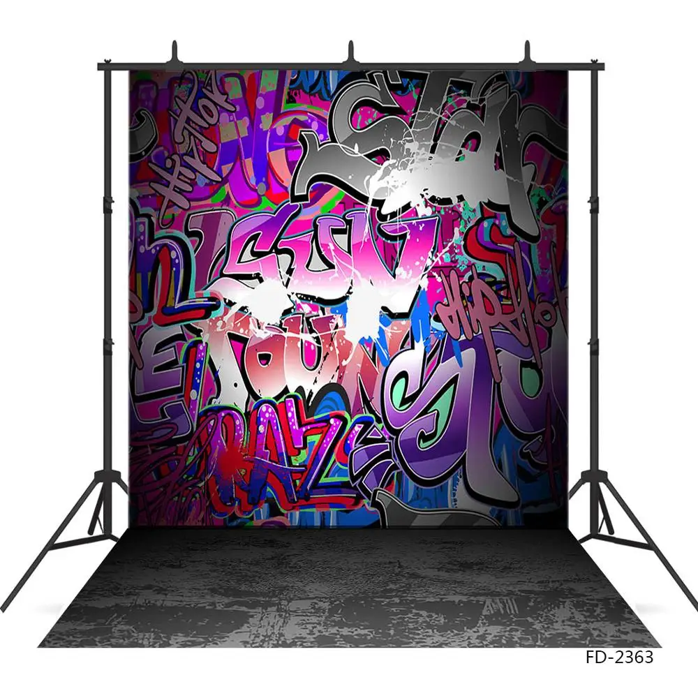 Fondos fotográficos de vinilo para bebés y niños, pared de escritura con Graffiti, para estudio fotográfico Digital