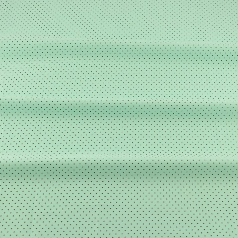

Scrapbooking Light Green Printed Black Dots Designs 100% Cotton Fabric Art Work Patchwork for Doll Curtain Sewing Twill Bedding
