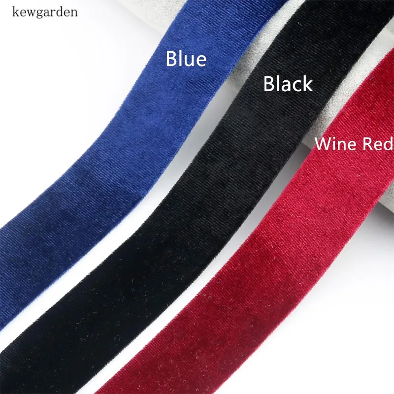 Kewgarden 30mm 3cm Velvet Cotton Layering Cloth Ribbons Flannel Handmade Satin Ribbon DIY Bowktie Tape Riband 5m/lot