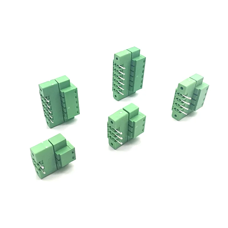 5Pcs Pitch 3.81mm Right Angle 2 3 4 5 6P Screw Plug-in PCB Terminal Block Pluggable Connector Male/Female 15EDGKM+RM Morsettiera