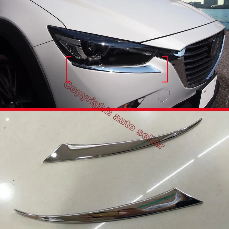 

ABS Chrome HeadLight Eyelid Trim For Mazda CX-3 2015 2016 2017 Car Accessories Stickers