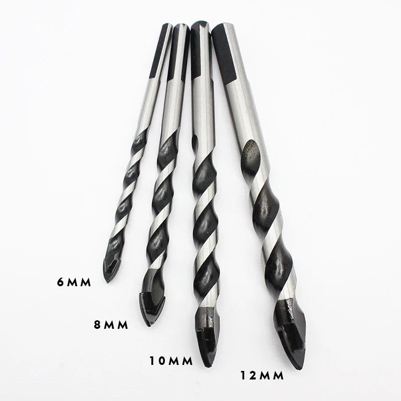 Carburo di tungsteno Bit Twist Drill 6mm 8mm 10mm 12mm Piastrelle Massoneria Foratura Punte per Piastrelle ceramica ement da parete