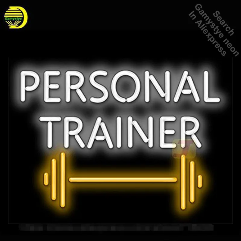 Neon Sign for Personal Trainer with Weight Graphic Neon Tube Sign commercial Light handcraft Lamp Store Displays neon light sign