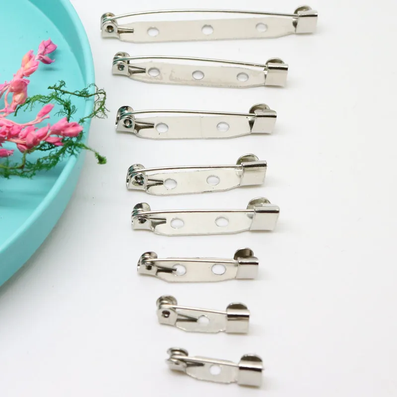 

1000pcs 2cm Safety Lock Back bar Pin DIY brooch base Brooch Back Base With Safety Pin use for brooch