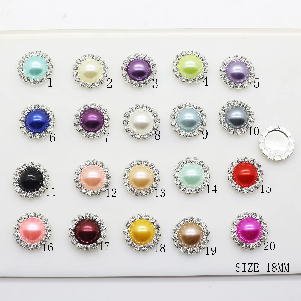 ZMASEY Sale Price Mix Rhinestones Buttons 10Pcs/Lot 18mm Crystal Button Metal Accessories Holiday Party Card Ribbon Decoration