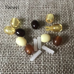 Yoowei Natural Amber Accessory Buckle Wax Clasp Necklace Hidden Clasp Buckle Thread Clasps Pop Open Safety Lock Beads Connector