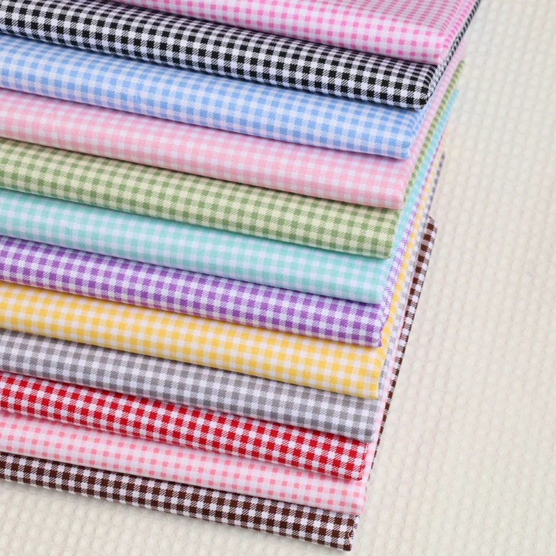 Delicate 0.3CM Gingham ChecKed 100% cotton Fabric Quilting fabric Clothes Home Textile Bedding Sewing Doll Cloth DIY A94