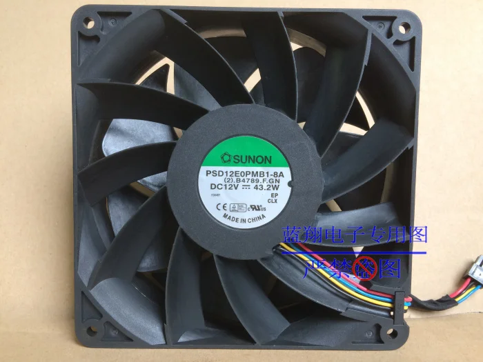 SUNON PSD12E0PMB1-8A (2).B4789.F.GN Server Cooling Fan DC 12V 43.20W 140x140x38mm 4-wire