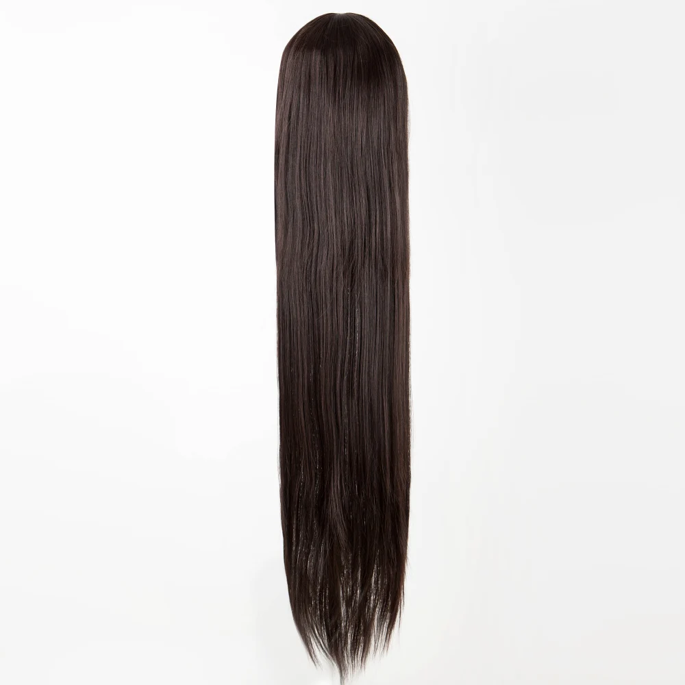 Cos-play Wig Fei-Show Synthetic Heat Resistant 100 CM/40 Inches Long Straight Brown Hair 8 Inches Bangs Costume Salon Hairpiece