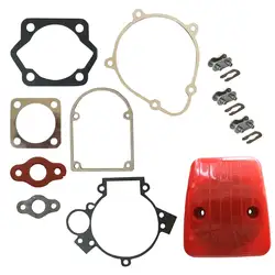 3x Chain Master Link&Red Carburetor Air Filter&Gasket Kit Fit 49cc Motorized Bike