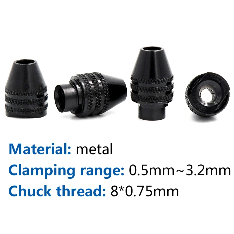 1 pcs multifunctionele chuck keyless metalen Voor Dremel Rotary Gereedschap M7/M8 0.5-3.2mm Adapter converter Universele Mini Chuck