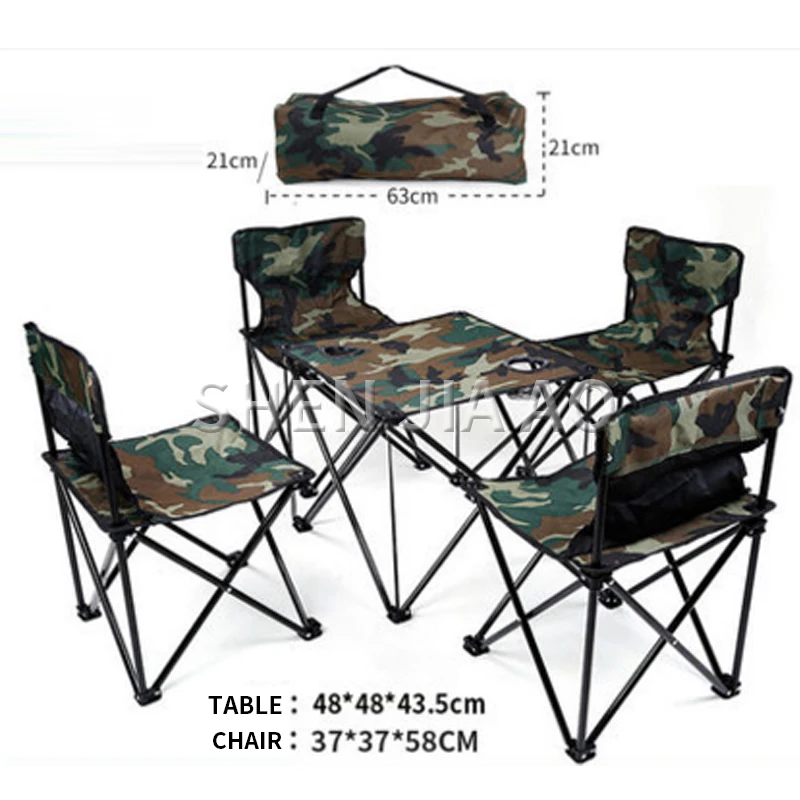 Outdoor Folding Table And Chair Set Portable Picnic Table And Chairs 5pcs/ Set Field Folding Table And Chairs