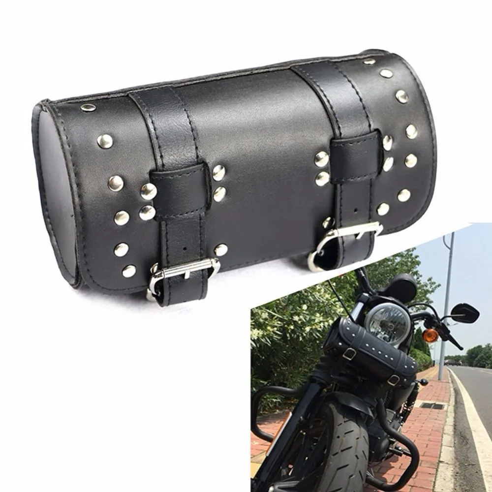 Motorcycle Fork Tool Bags Storage Leather Travel Pouch Front Luggage Bag For Harley Sportster Touring Softail Dyna Road King New