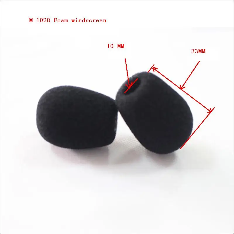 50 pack Foam Microphone Windscreens microphone sponge covers for headset mic 10mm opening and 28mm inner length